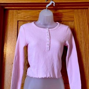 Forever 21 women’s pink long sleeve waffle knit top
